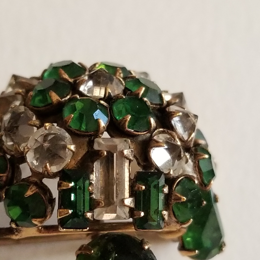 Relisted -Vintage turtle brooch trembler Rhinestone pin unsigned Shreiner tortoi - Picture 6 of 13
